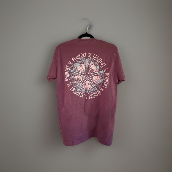 Tultex Other - Beaufort SC Graphic T-Shirt Purple Tultex 100% Cotton Medium Coastal Starfish
